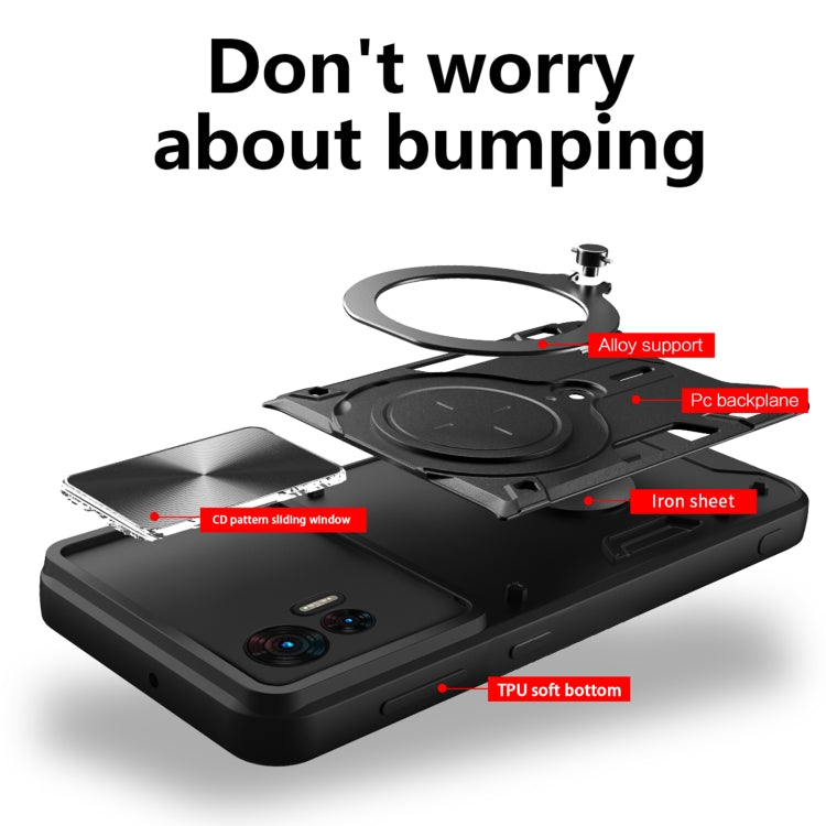 For Motorola Edge 30 Neo CD Texture Sliding Camshield Magnetic Holder Phone Case(Red) - free shipping - PMC TechLife - Order now!