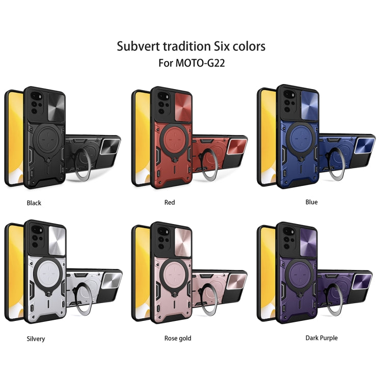 For Motorola Moto G22 / E32 CD Texture Sliding Camshield Magnetic Holder Phone Case(Black) - free shipping - PMC TechLife - Order now!