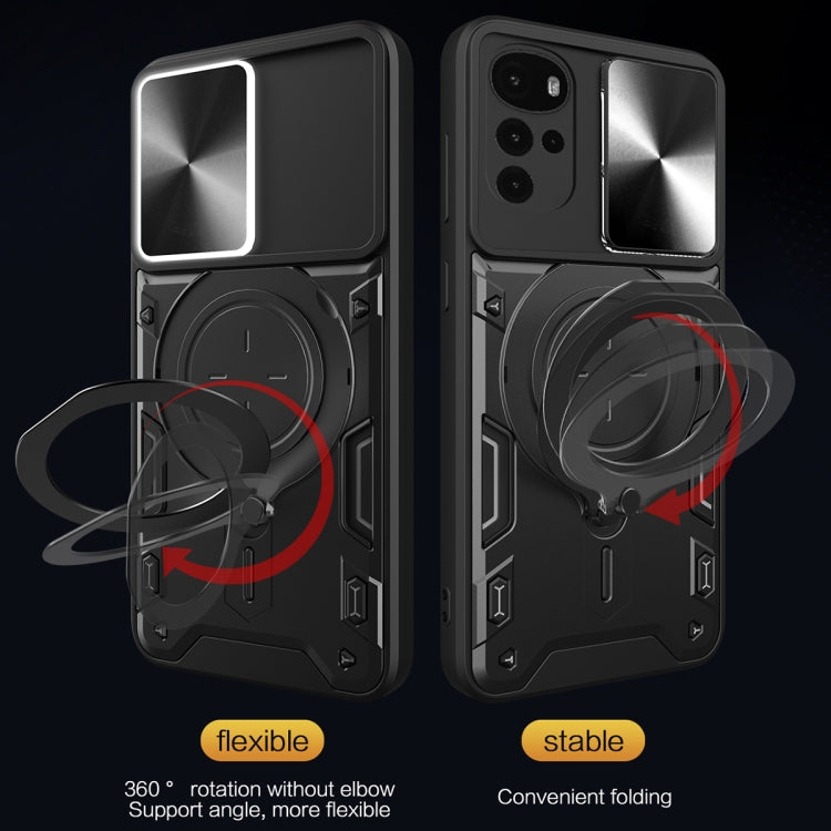 For Motorola Moto G22 / E32 CD Texture Sliding Camshield Magnetic Holder Phone Case(Purple) - free shipping - PMC TechLife - Order now!