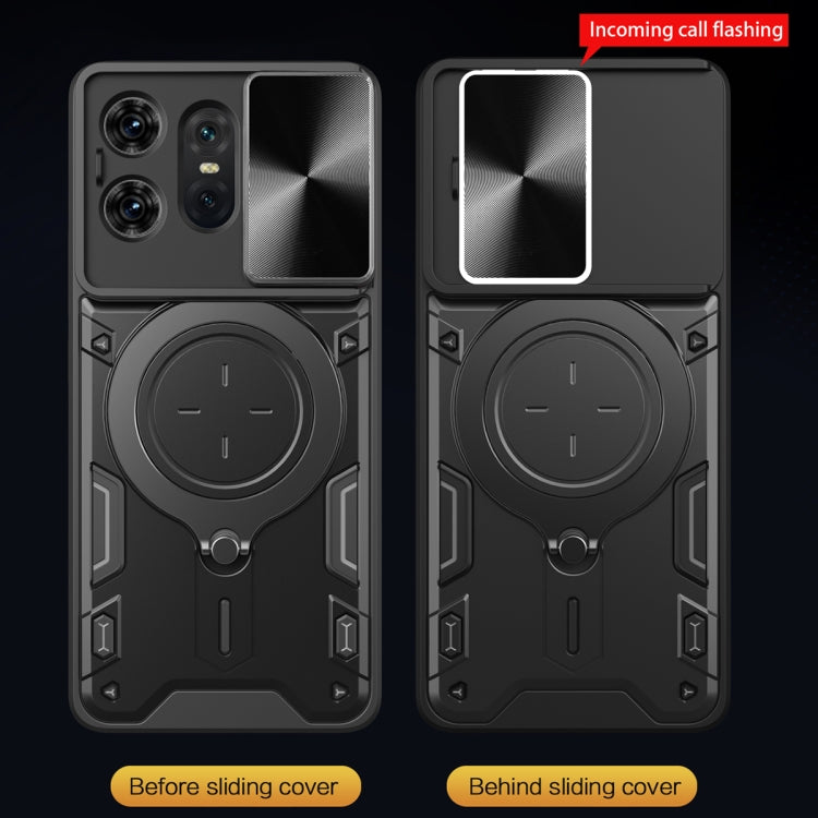 For Motorola Edge 50 Pro Global CD Texture Sliding Camshield Magnetic Holder Phone Case(Blue) - free shipping - PMC TechLife - Order now!