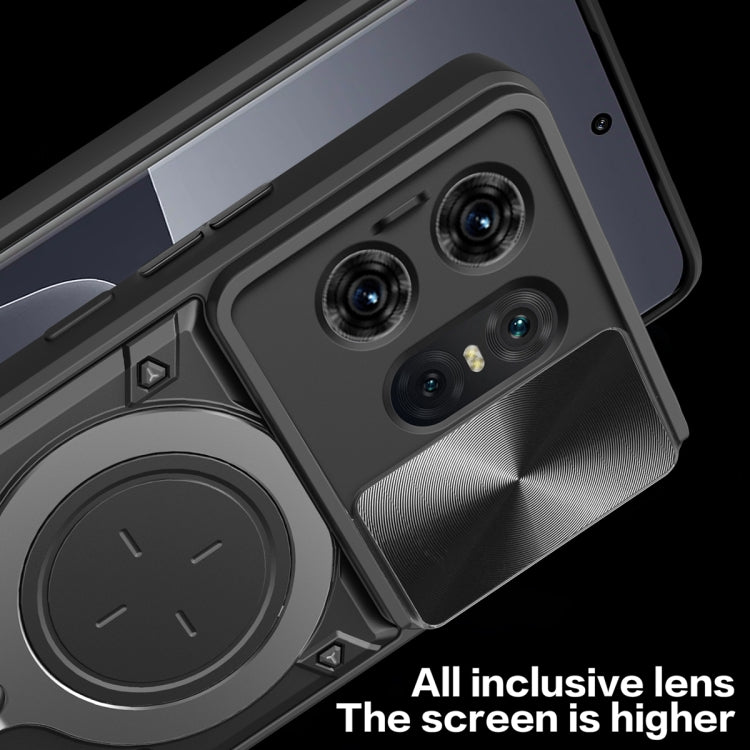 For Motorola Edge 50 Pro Global CD Texture Sliding Camshield Magnetic Holder Phone Case(Blue) - free shipping - PMC TechLife - Order now!