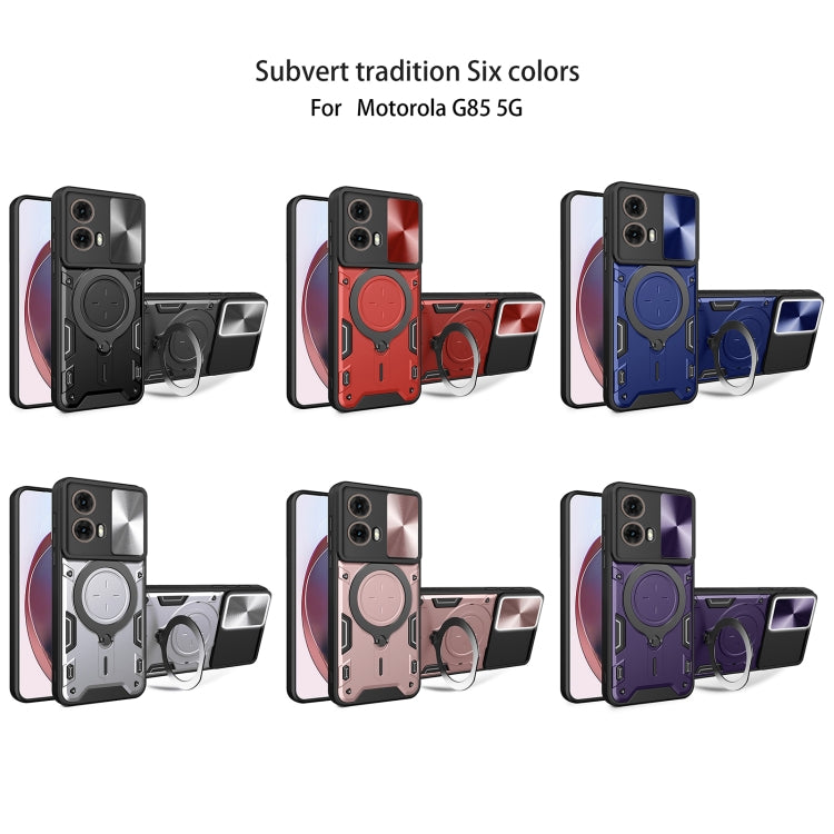 For Motorola Moto G85 CD Texture Sliding Camshield Magnetic Holder Phone Case(Black) - free shipping - PMC TechLife - Order now!