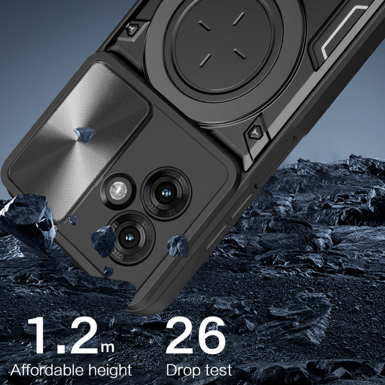 For Motorola Moto G55 CD Texture Sliding Camshield Magnetic Holder Phone Case(Red) - free shipping - PMC TechLife - Order now!