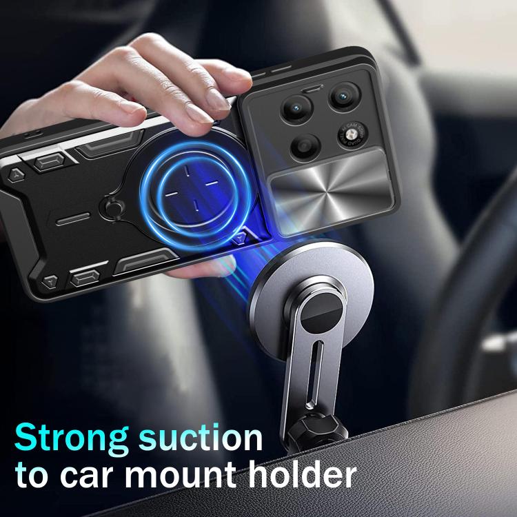 For Motorola Moto G15 CD Texture Sliding Camshield Magnetic Holder Phone Case(Silver) - free shipping - PMC TechLife - Order now!