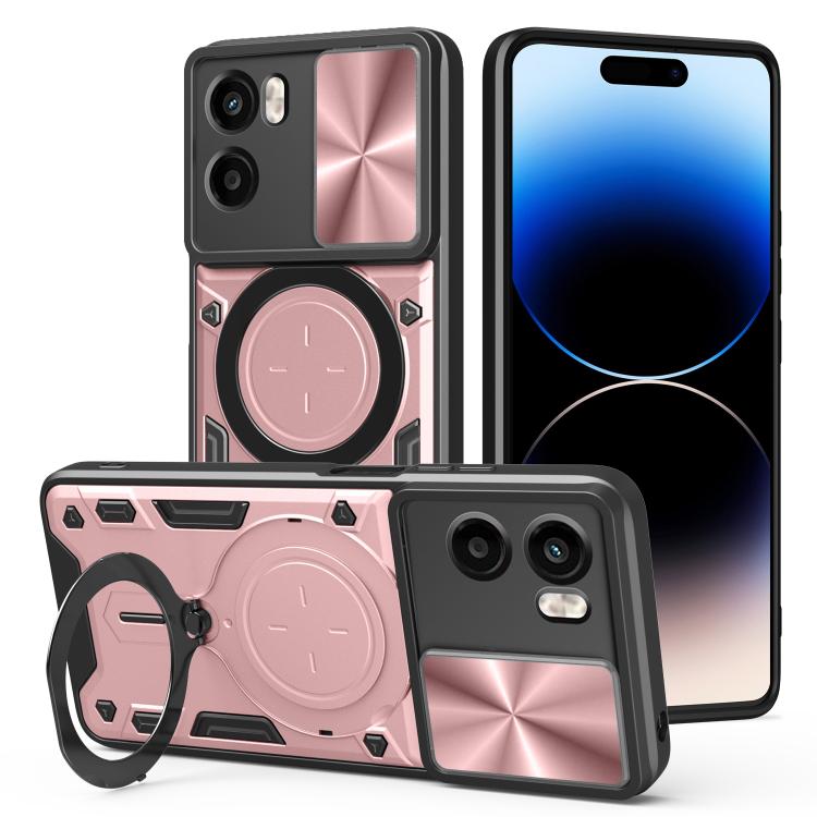 For Motorola Moto G05 CD Texture Sliding Camshield Magnetic Holder Phone Case(Pink) - free shipping - PMC TechLife - Order now!