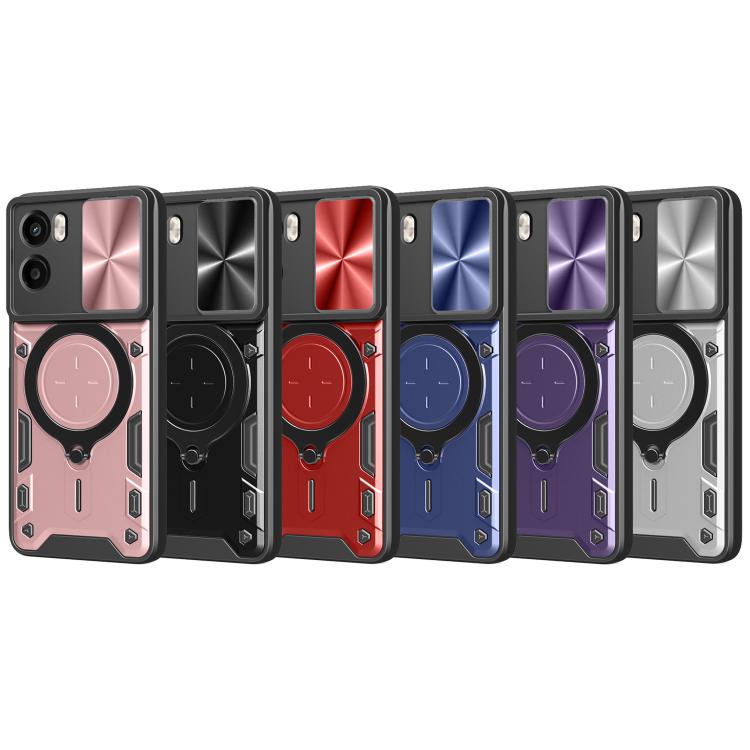 For Motorola Moto G05 CD Texture Sliding Camshield Magnetic Holder Phone Case(Red) - free shipping - PMC TechLife - Order now!