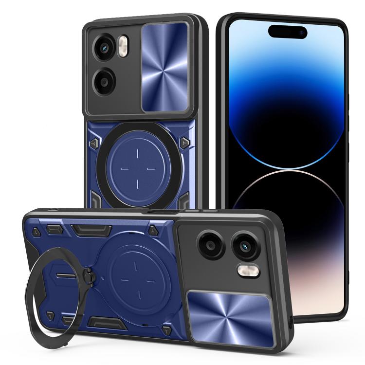 For Motorola Moto G05 CD Texture Sliding Camshield Magnetic Holder Phone Case(Blue) - free shipping - PMC TechLife - Order now!