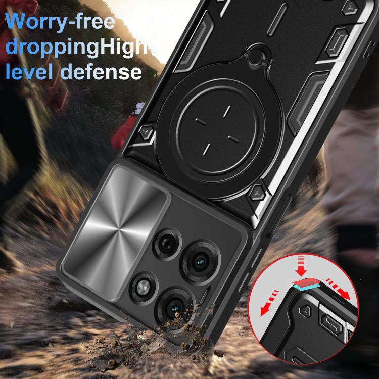 For Motorola Moto G75 5G CD Texture Sliding Camshield Magnetic Holder Phone Case(Purple) - free shipping - PMC TechLife - Order now!