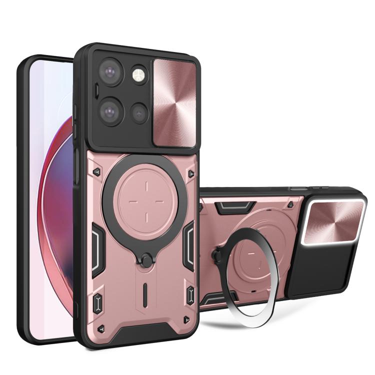 For Motorola Moto G 2025 CD Texture Sliding Camshield Magnetic Holder Phone Case(Pink) - free shipping - PMC TechLife - Order now!