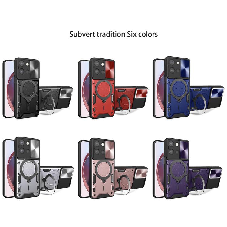 For Motorola Moto G 2025 CD Texture Sliding Camshield Magnetic Holder Phone Case(Pink) - free shipping - PMC TechLife - Order now!