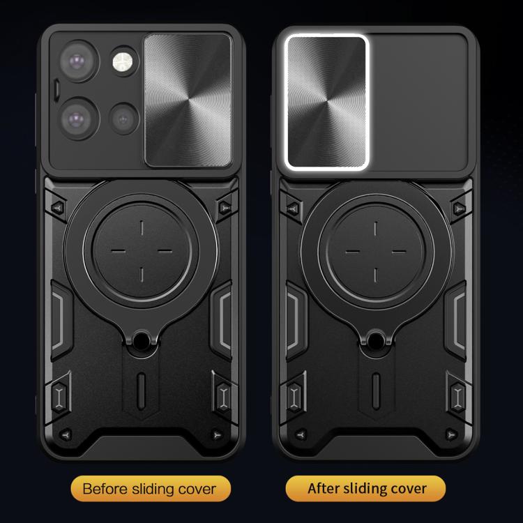 For Motorola Moto G 2025 CD Texture Sliding Camshield Magnetic Holder Phone Case(Pink) - free shipping - PMC TechLife - Order now!