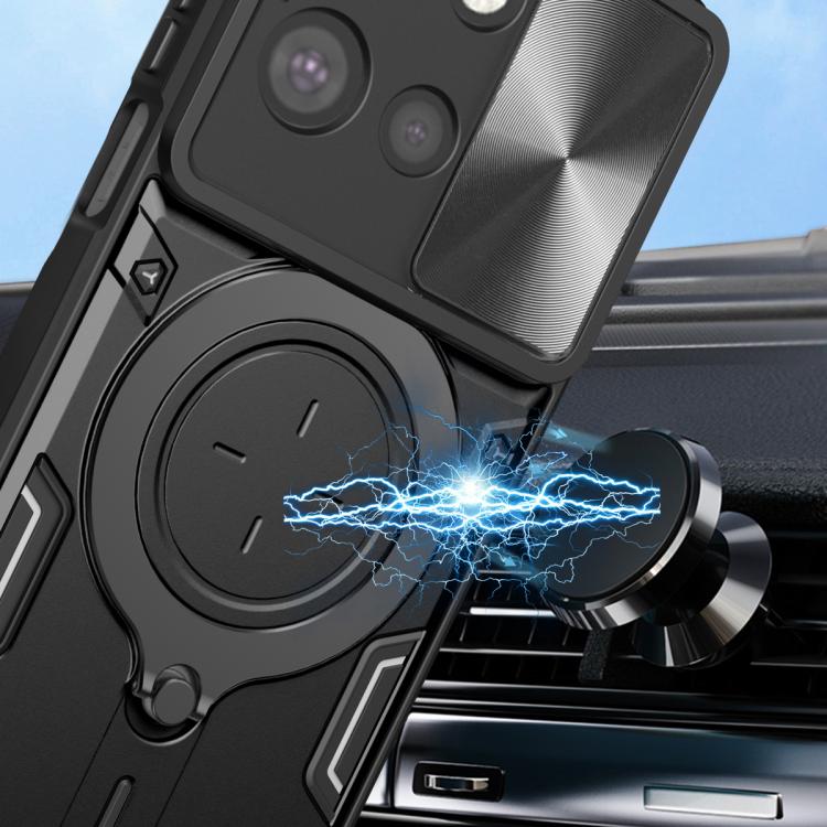 For Motorola Moto G 2025 CD Texture Sliding Camshield Magnetic Holder Phone Case(Silver) - free shipping - PMC TechLife - Order now!
