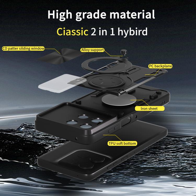 For Motorola Moto G56 5G CD Texture Sliding Camshield Magnetic Holder Phone Case(Pink) - free shipping - PMC TechLife - Order now!