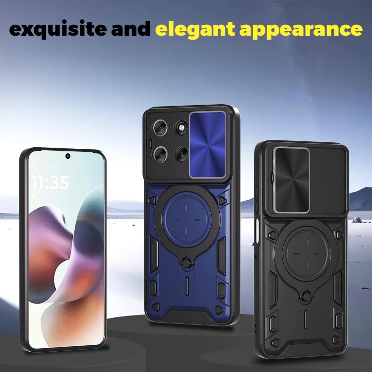 For Motorola Moto G56 5G CD Texture Sliding Camshield Magnetic Holder Phone Case(Red) - free shipping - PMC TechLife - Order now!