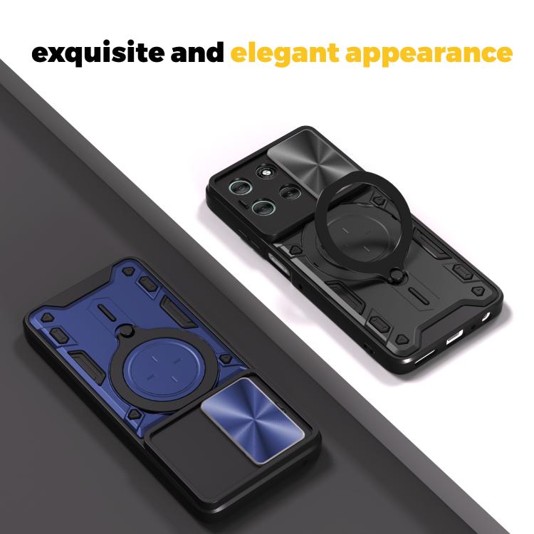 For Motorola Moto G56 5G CD Texture Sliding Camshield Magnetic Holder Phone Case(Silver) - free shipping - PMC TechLife - Order now!