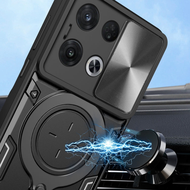 For OPPO Reno8 Pro 5G CD Texture Sliding Camshield Magnetic Holder Phone Case(Red) - free shipping - PMC TechLife - Order now!