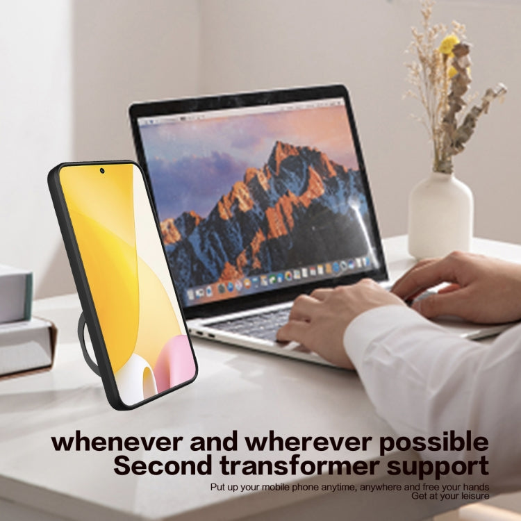 For OPPO A38 4G Global CD Texture Sliding Camshield Magnetic Holder Phone Case(Silver) - A38 Cases by PMC TechLife | Online Shopping South Africa | PMC TechLife | Buy Now Pay Later Mobicred