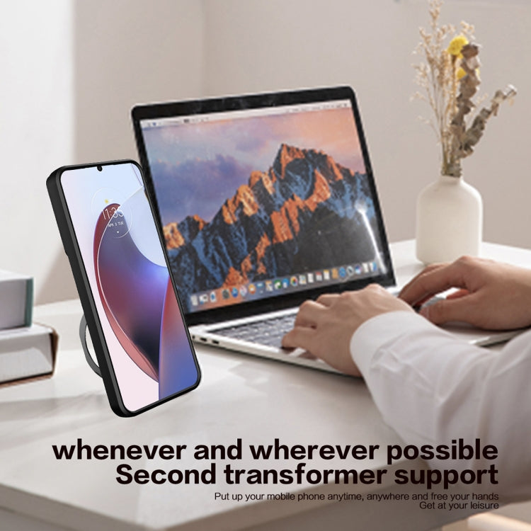 For OPPO Reno10 5G Global CD Texture Sliding Camshield Magnetic Holder Phone Case(Silver) - OPPO Cases by PMC TechLife | Online Shopping South Africa | PMC TechLife | Buy Now Pay Later Mobicred