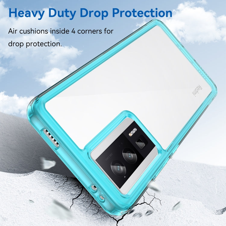 For Xiaomi Poco F5 Pro Colorful Series Acrylic Hybrid TPU Phone Case(Transparent Blue) - free shipping - PMC TechLife - Order now!