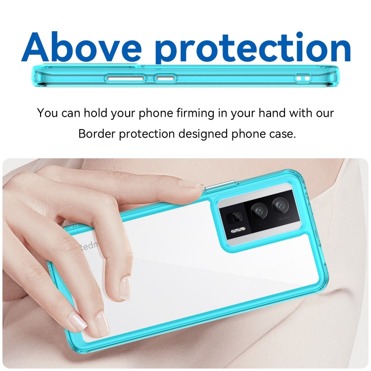 For Xiaomi Poco F5 Pro Colorful Series Acrylic Hybrid TPU Phone Case(Transparent Blue) - free shipping - PMC TechLife - Order now!