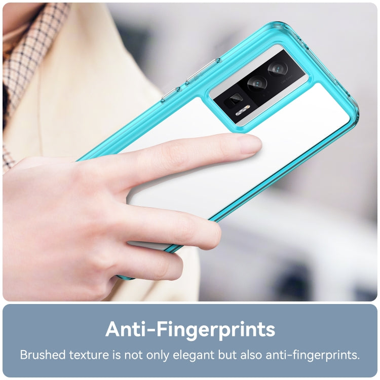 For Xiaomi Poco F5 Pro Colorful Series Acrylic Hybrid TPU Phone Case(Transparent Blue) - free shipping - PMC TechLife - Order now!