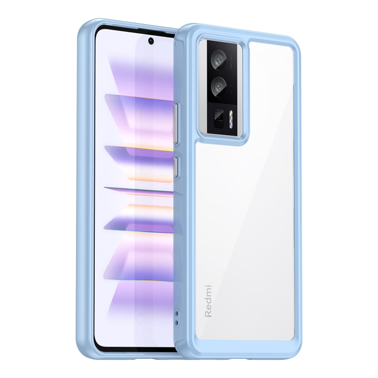 For Xiaomi Poco F5 Pro Colorful Series Acrylic Hybrid TPU Phone Case(Blue) - Xiaomi Cases by PMC TechLife | Online Shopping South Africa | PMC TechLife | Buy Now Pay Later Mobicred