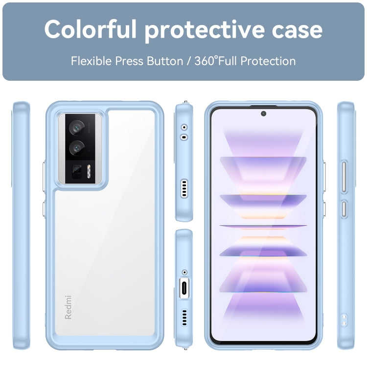 For Xiaomi Poco F5 Pro Colorful Series Acrylic Hybrid TPU Phone Case(Blue) - Xiaomi Cases by PMC TechLife | Online Shopping South Africa | PMC TechLife | Buy Now Pay Later Mobicred