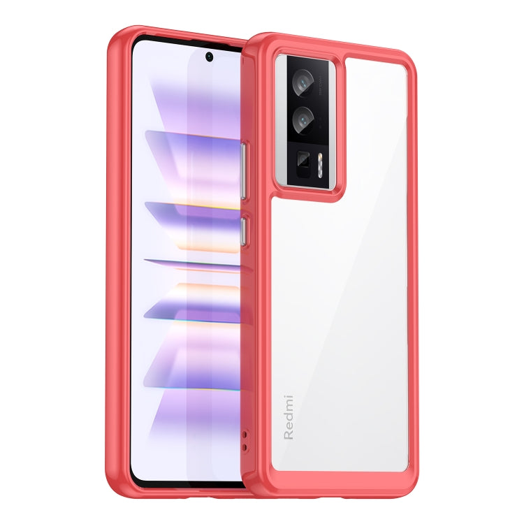For Xiaomi Poco F5 Pro Colorful Series Acrylic Hybrid TPU Phone Case(Red) - Xiaomi Cases by PMC TechLife | Online Shopping South Africa | PMC TechLife | Buy Now Pay Later Mobicred