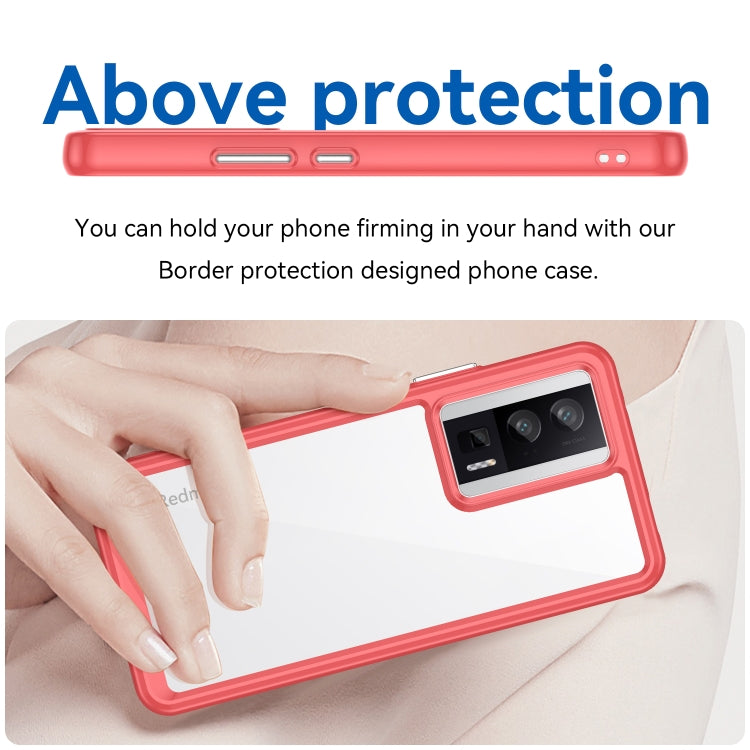 For Xiaomi Poco F5 Pro Colorful Series Acrylic Hybrid TPU Phone Case(Red) - Xiaomi Cases by PMC TechLife | Online Shopping South Africa | PMC TechLife | Buy Now Pay Later Mobicred