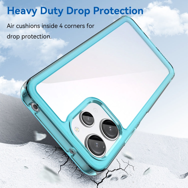 For Xiaomi Redmi 12R Colorful Series Acrylic Hybrid TPU Phone Case(Transparent Blue) - Xiaomi Cases by PMC TechLife | Online Shopping South Africa | PMC TechLife | Buy Now Pay Later Mobicred