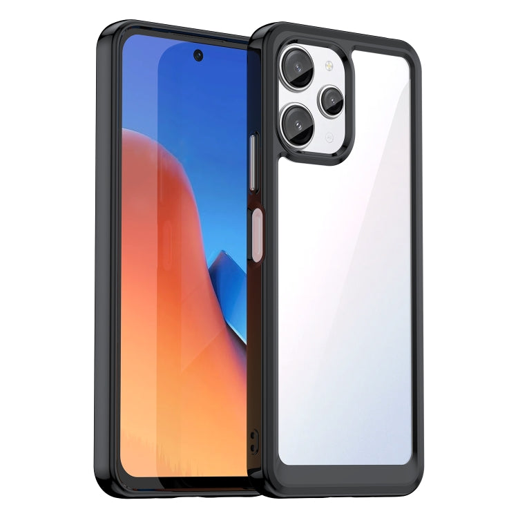 For Xiaomi Redmi 12R Colorful Series Acrylic Hybrid TPU Phone Case(Black) - Xiaomi Cases by PMC TechLife | Online Shopping South Africa | PMC TechLife | Buy Now Pay Later Mobicred