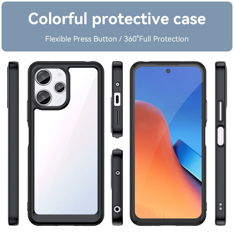 For Xiaomi Redmi 12R Colorful Series Acrylic Hybrid TPU Phone Case(Black) - Xiaomi Cases by PMC TechLife | Online Shopping South Africa | PMC TechLife | Buy Now Pay Later Mobicred