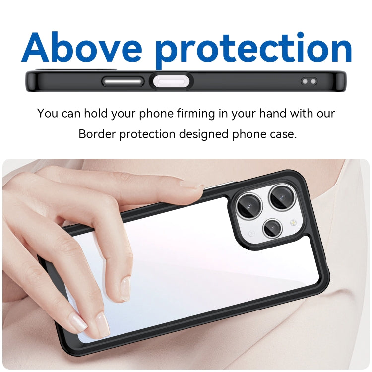 For Xiaomi Redmi 12R Colorful Series Acrylic Hybrid TPU Phone Case(Black) - Xiaomi Cases by PMC TechLife | Online Shopping South Africa | PMC TechLife | Buy Now Pay Later Mobicred