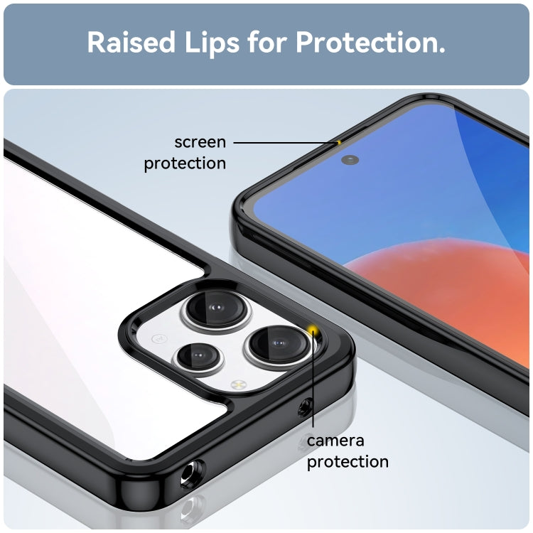 For Xiaomi Redmi 12R Colorful Series Acrylic Hybrid TPU Phone Case(Black) - Xiaomi Cases by PMC TechLife | Online Shopping South Africa | PMC TechLife | Buy Now Pay Later Mobicred