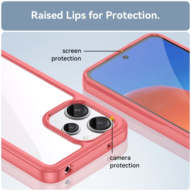 For Xiaomi Poco M6 Pro 5G Colorful Series Acrylic Hybrid TPU Phone Case(Red) - Xiaomi Cases by PMC TechLife | Online Shopping South Africa | PMC TechLife | Buy Now Pay Later Mobicred