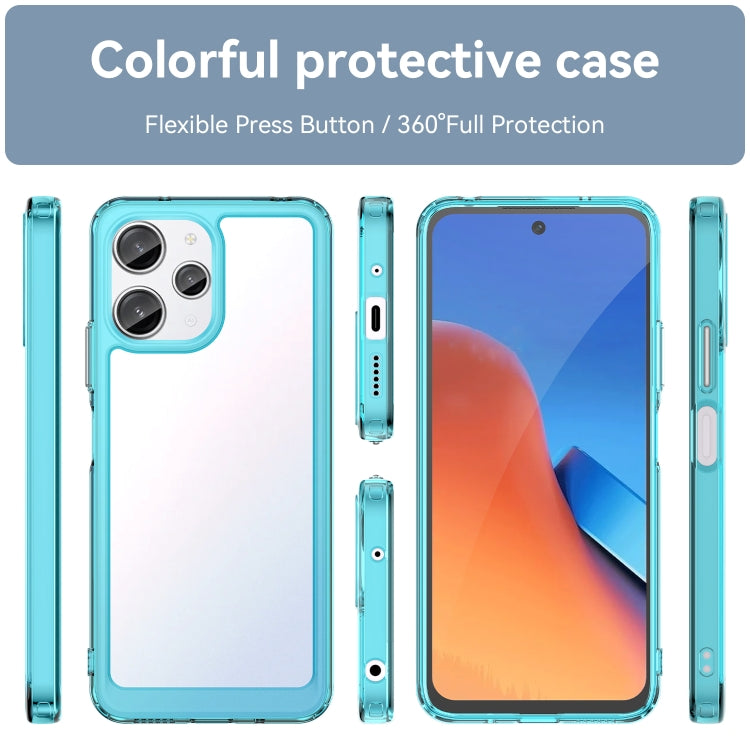 For Xiaomi Redmi 12 5G Colorful Series Acrylic Hybrid TPU Phone Case(Transparent Blue) - Note 12 Cases by PMC TechLife | Online Shopping South Africa | PMC TechLife