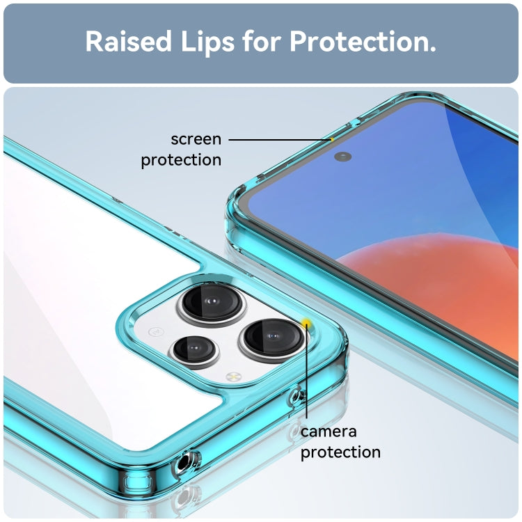 For Xiaomi Redmi 12 5G Colorful Series Acrylic Hybrid TPU Phone Case(Transparent Blue) - Note 12 Cases by PMC TechLife | Online Shopping South Africa | PMC TechLife