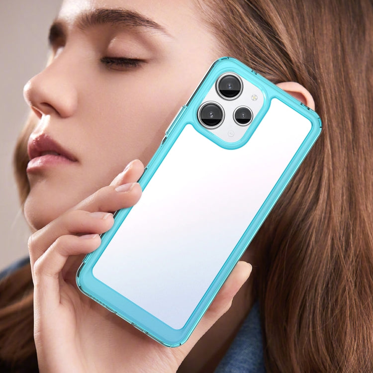 For Xiaomi Redmi 12 5G Colorful Series Acrylic Hybrid TPU Phone Case(Transparent Blue) - Note 12 Cases by PMC TechLife | Online Shopping South Africa | PMC TechLife