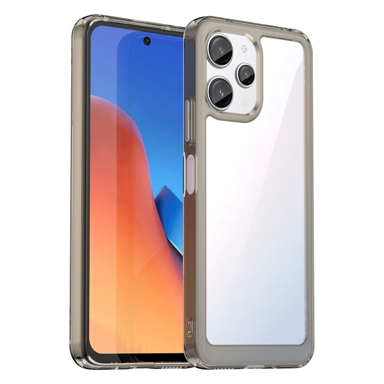 For Xiaomi Redmi 12 5G Colorful Series Acrylic Hybrid TPU Phone Case(Transparent Grey) - Xiaomi Cases by PMC TechLife | Online Shopping South Africa | PMC TechLife | Buy Now Pay Later Mobicred