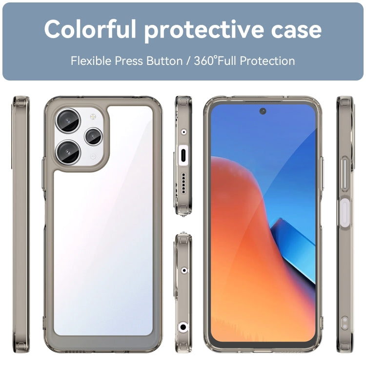 For Xiaomi Redmi 12 5G Colorful Series Acrylic Hybrid TPU Phone Case(Transparent Grey) - Xiaomi Cases by PMC TechLife | Online Shopping South Africa | PMC TechLife | Buy Now Pay Later Mobicred