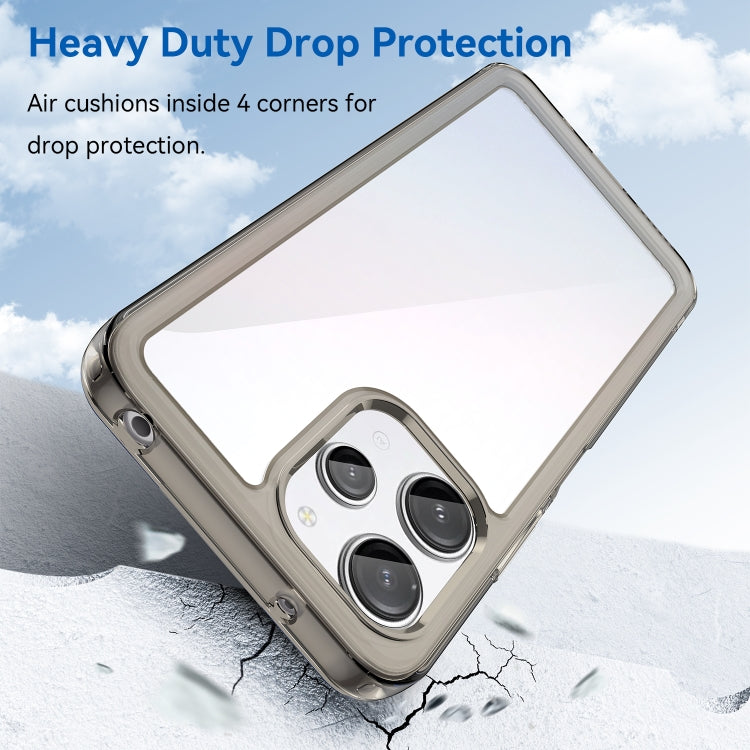 For Xiaomi Redmi 12 5G Colorful Series Acrylic Hybrid TPU Phone Case(Transparent Grey) - Xiaomi Cases by PMC TechLife | Online Shopping South Africa | PMC TechLife | Buy Now Pay Later Mobicred