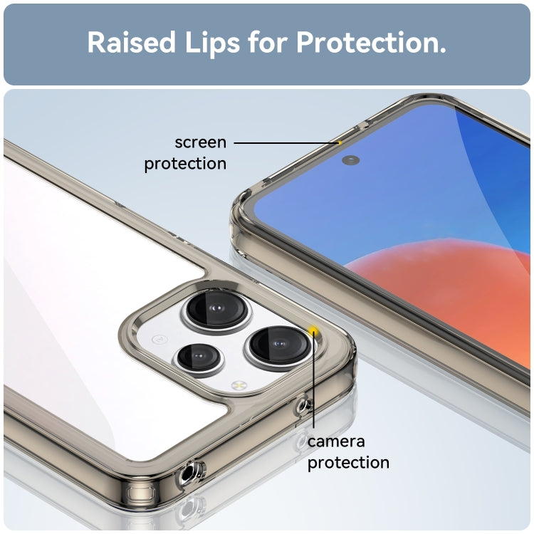 For Xiaomi Redmi 12 5G Colorful Series Acrylic Hybrid TPU Phone Case(Transparent Grey) - Xiaomi Cases by PMC TechLife | Online Shopping South Africa | PMC TechLife | Buy Now Pay Later Mobicred