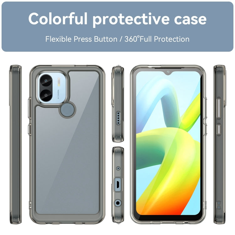 For Xiaomi Redmi A1+ Colorful Series Acrylic Hybrid TPU Phone Case(Transparent Grey) - Xiaomi Cases by PMC TechLife | Online Shopping South Africa | PMC TechLife | Buy Now Pay Later Mobicred