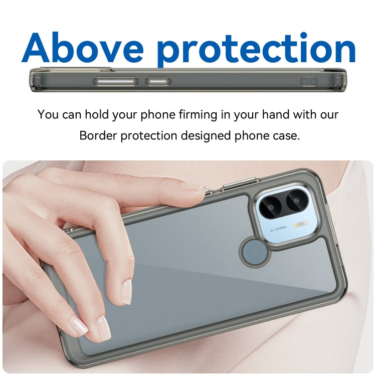For Xiaomi Redmi A1+ Colorful Series Acrylic Hybrid TPU Phone Case(Transparent Grey) - Xiaomi Cases by PMC TechLife | Online Shopping South Africa | PMC TechLife | Buy Now Pay Later Mobicred