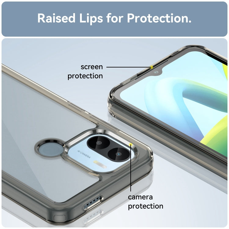 For Xiaomi Redmi A1+ Colorful Series Acrylic Hybrid TPU Phone Case(Transparent Grey) - Xiaomi Cases by PMC TechLife | Online Shopping South Africa | PMC TechLife | Buy Now Pay Later Mobicred