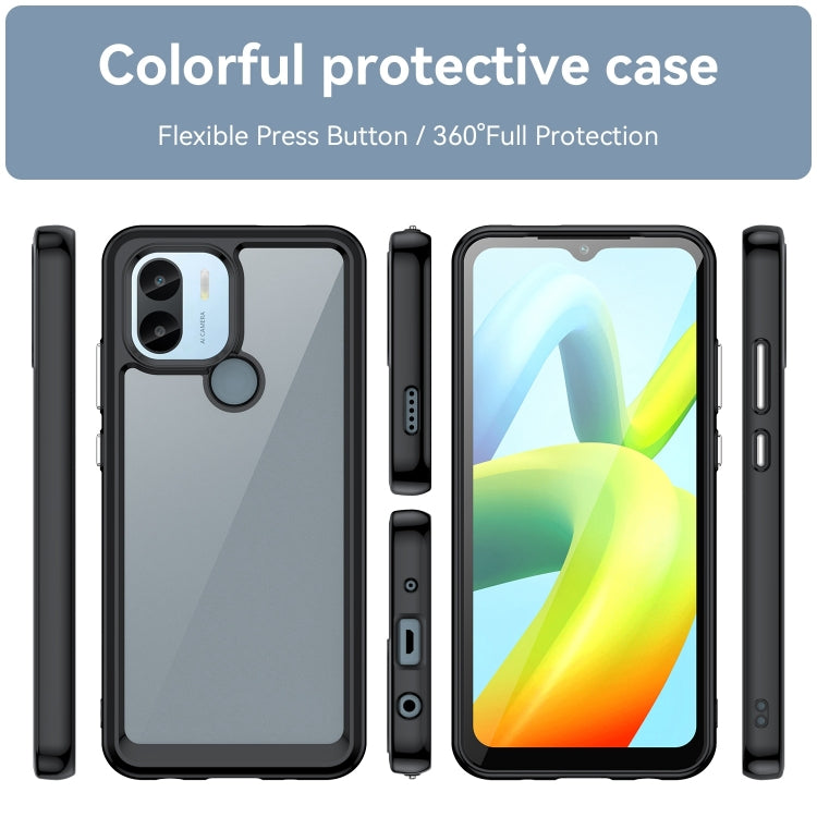 For Xiaomi Redmi A1+ Colorful Series Acrylic Hybrid TPU Phone Case(Black) - free shipping - PMC TechLife - Order now!