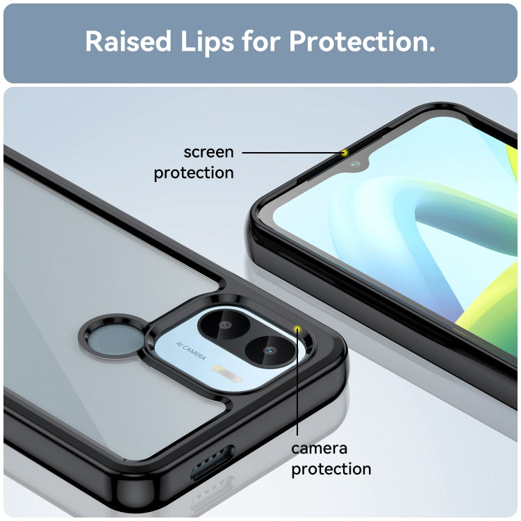 For Xiaomi Redmi A1+ Colorful Series Acrylic Hybrid TPU Phone Case(Black) - free shipping - PMC TechLife - Order now!