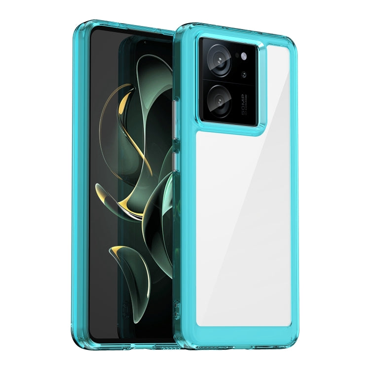 For Xiaomi 13T Colorful Series Acrylic Hybrid TPU Phone Case(Transparent Blue) - Xiaomi Cases by PMC TechLife | Online Shopping South Africa | PMC TechLife | Buy Now Pay Later Mobicred