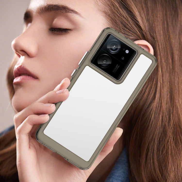 For Xiaomi 13T Colorful Series Acrylic Hybrid TPU Phone Case(Transparent Grey) - Xiaomi Cases by PMC TechLife | Online Shopping South Africa | PMC TechLife | Buy Now Pay Later Mobicred