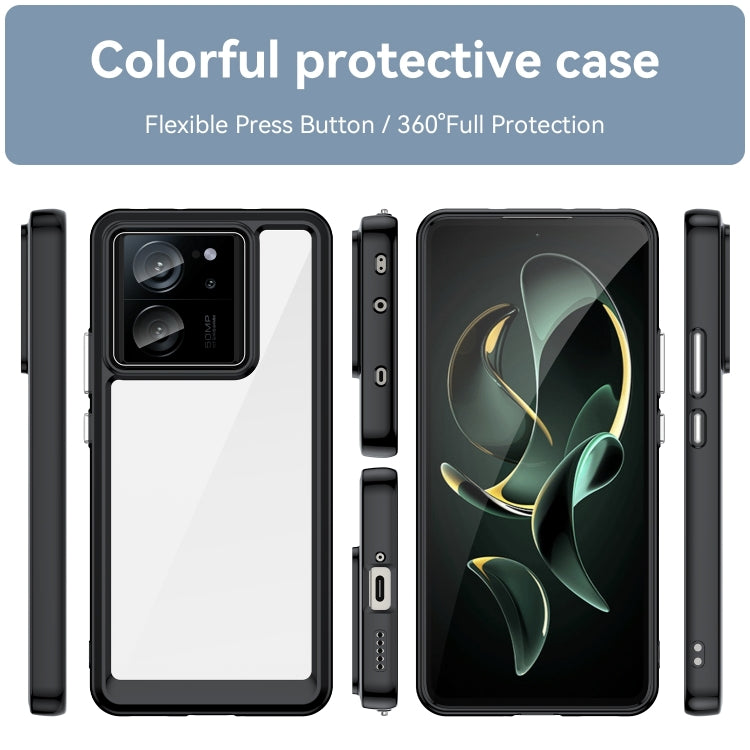 For Xiaomi 13T Colorful Series Acrylic Hybrid TPU Phone Case(Black) - Xiaomi Cases by PMC TechLife | Online Shopping South Africa | PMC TechLife | Buy Now Pay Later Mobicred